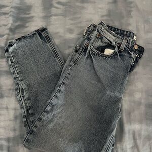 GRLFRND High Rise Jeans in Charcoal Black